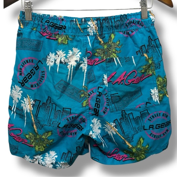 178 Forever 21 |EUC L.A. Gear Men’s Swim Trunks – Blue Palm Tree Print (Size XS) - Picture 2 of 10